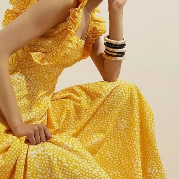 SIKA MARIGOLD RUFFLED MAXI DRESS Size 2 - Picture 3 of 8